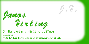 janos hirling business card